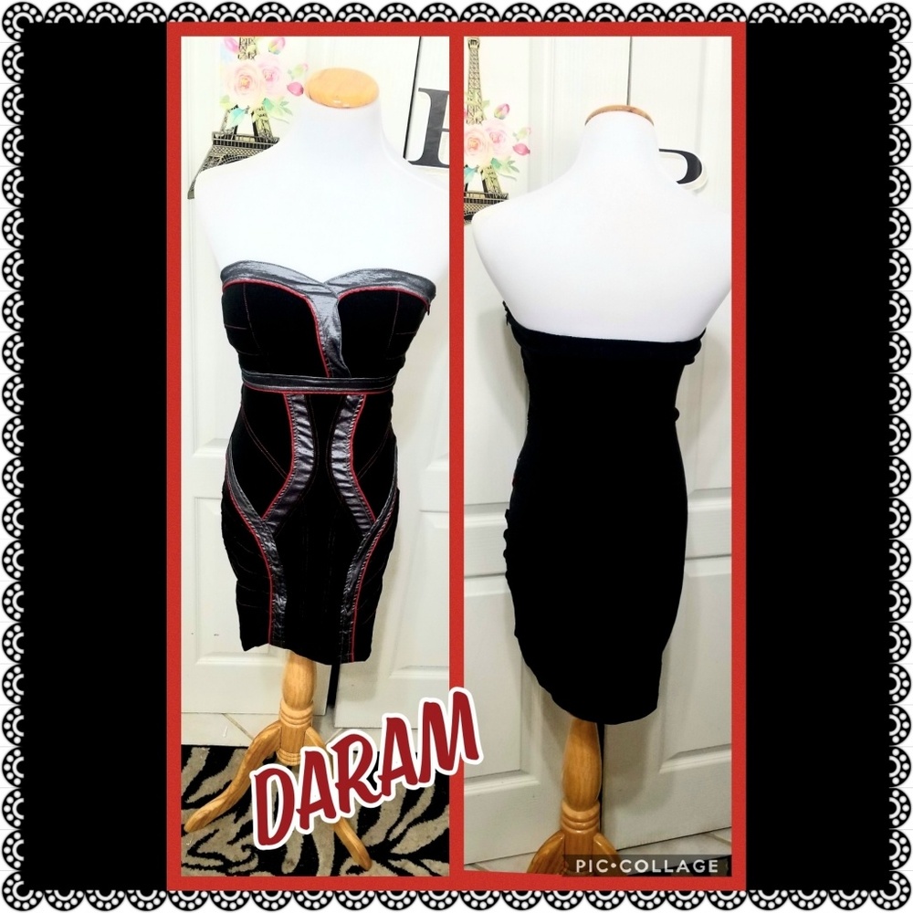 Y2K Daram Black Strapless Dress